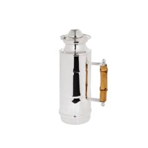 Garrafa Térmica Sheffield Prata com Alça de Bambu - 500 ml