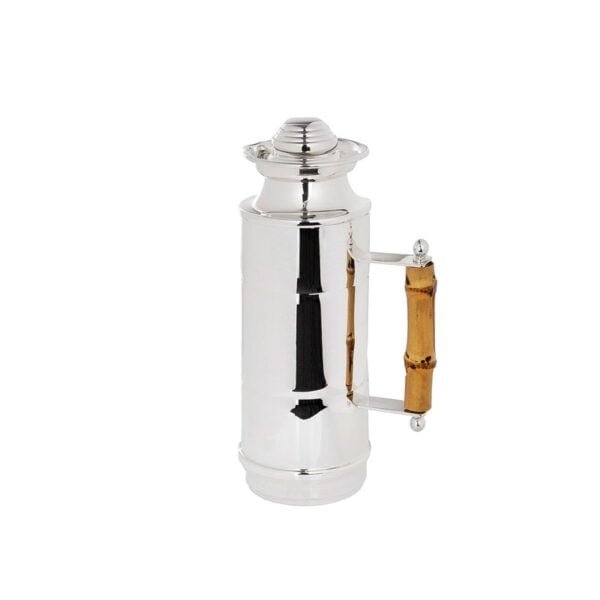 Garrafa Térmica Shefield Prata com Alça de Bambu - 500 ml