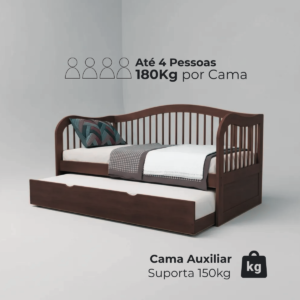 Bicama em madeira maciça Rubi 180 kg