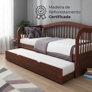 Bicama em madeira maciça Rubi Certificada