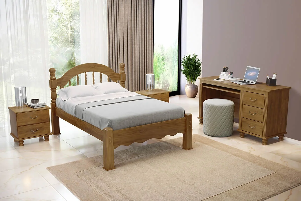 Conjunto Casal Queen Size Viena Cama de Casal Queen Size Siena Cabeceira