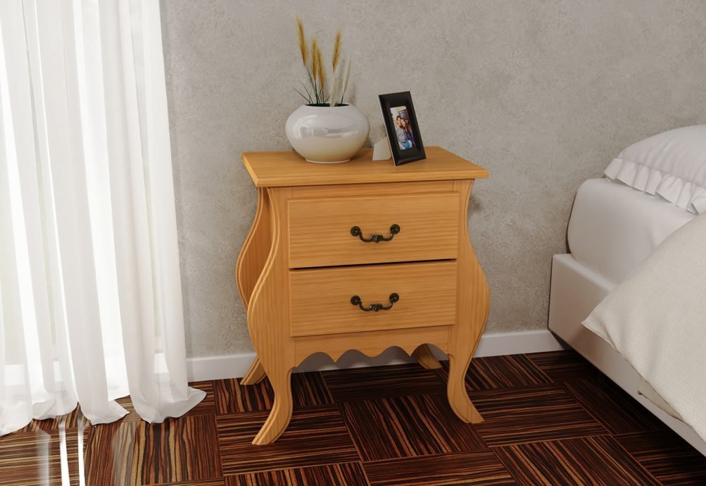 Mesa de Cabeceira 2 Gavetas Georgia Detalhes Mesa de Cabeceira 2 Gavetas Georgia Detalhes