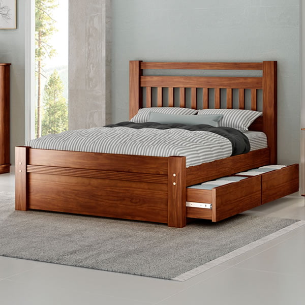 OrleansQueen2Gavetas-avela Cama Queen Size 2 Gavetas - Avelã