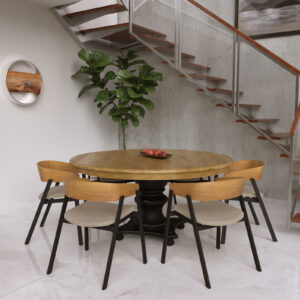 Mesa Redonda em Madeira Maciça Filomena 1